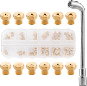 Propane Natural Gas Conversion Kit, Brass Jet Nozzle Compatible with Weber, Samsung, Frigidaire, Bosch, Whirlpool, 36 Pcs M6x0.75 Brass Orifice Nozzles 0.5mm for Gas Grills, Stoves & Ovens