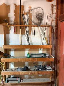 Garden Tool Mixed Lot - Schumacher Battery Charger & Fishing Net