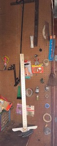 Garage Tool Mixed Lot - Pegboard Hooks, Sanding Discs & Hardware