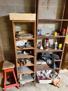 Abrasives & Shop Supplies Mixed Lot - 3M, Sherwin-Williams, Atlas, Ronsonol - contents unverified - shelving not inc