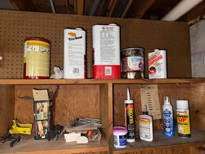 Home Improvement Supplies Mixed Lot - Tru-Seal, Thompsons, Zinsser, DAP & More - contents unverified