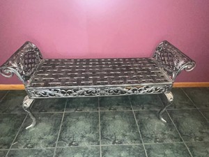 Wrought Iron Entrance Way Bench - 49 W X 16 D X 24 H