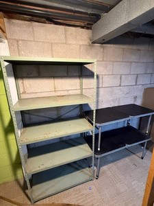 Storage Shelving Units Mixed Lot - Metal Rack & Folding Table