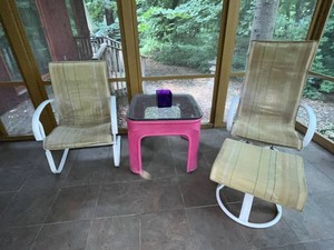 Patio Furniture Set - Homecrest 2 Chairs, Ottoman & Table (Lot of 4)