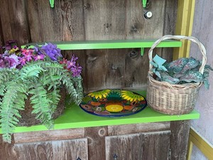 Decorative Basket & Tray Mixed Lot - Floral Basket, Fruit Tray & Wicker Basket