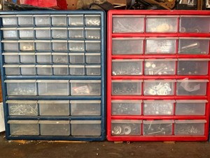 Hardware Organizer Cabinets With Assorted Fasteners Mixed Lot