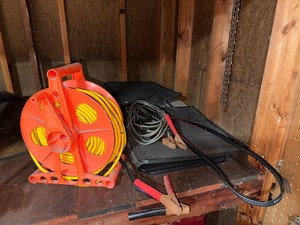 Extension Cord Reel & Jumper Cables Mixed Lot