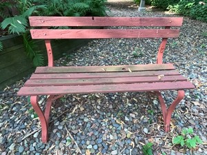 Garden Bench 48 Wide Wooden Slat Bench With Metal Frame