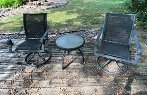 Outdoor Patio Chairs & Table Set (Lot of 3)