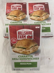 N - Hillshire Farm Ciabatta Deli Sandwiches Chicken Pesto (Lot of 3)