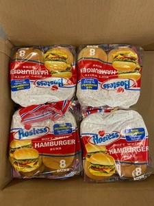Hostess Hamburger Buns - Soft White 8-Count, 4 Packs - Sealed