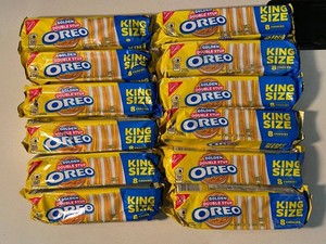 Oreo Golden Double Stuf King Size Cookies (Lot of 12)