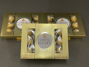 Ferrero Rocher Fine Hazelnut Chocolates 3-Pack Gift Box - 5.3 oz Each