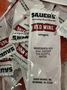 Sauers Red Wine Vinegar Packets - 200 Count, 9g Each
