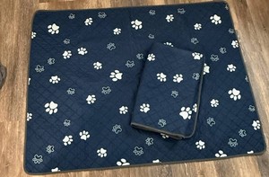 Quilted Paw Print Pet Protector Blanket Set (Lot of 2)