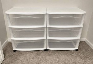 Sterilite Wide 3 Drawer Storage Units Lot of 2