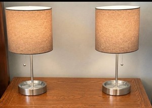 Table Lamps With Fabric Shades (Lot of 2)