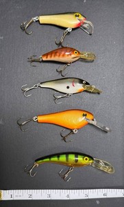 Rapala Fat Rap, Poes RC-1 and RC-3 Assorted Fishing Crankbaits (Lot of 5)
