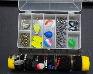 Fishing Lure Assortment in Tackle Box