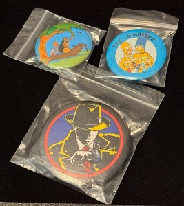 The Simpsons, Pocahontas  & Dick Tracy Comic Style Pinback Button Mixed Lot