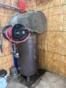 Large Air Compressor & Hose Reel