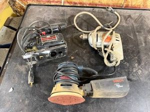 Bosch Palm Sander, Craftsman Sabre Saw & Black & Decker Drill