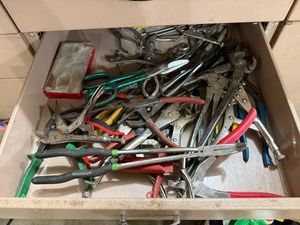 Drawer of Hand Tools - Pliers, Vise Grips, Cutters