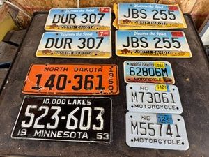 License Plates - 1953 MN, 1950 ND