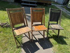 Vintage Simmons Company Wood Folding Chairs
