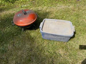 Small Charcoal Grill & Empty Tote with Lid
