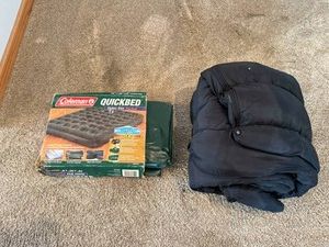 Coleman Queen Size Air Bed & Sleeping Bag