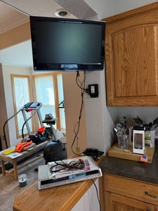 TV, TV Wall Bracket & DVD Recorder with Remotes