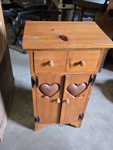 Heart Motif Wood Cabinet with Drawers