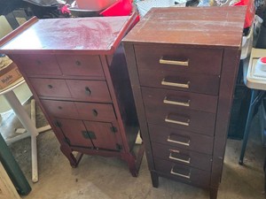 Lot of 2 Standing Jewelry Cabinets