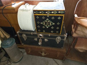 Stack of Vintage Trunks and Boxes