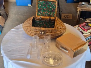 Football Shaped Picnic Basket with Accessories