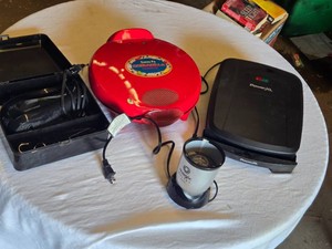 Santa Fe Quesadilla Maker, PowerXL Grill, Magic Bullet Mini, and BlackDecker Hand Mixer - Power On