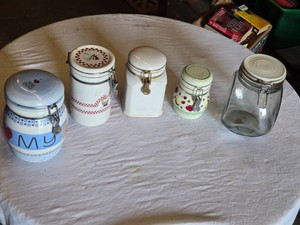 Variety of Ceramic and Glass Storage Jars