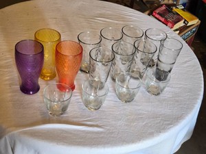 Set of Mixed Glassware Tall and Short Glasses