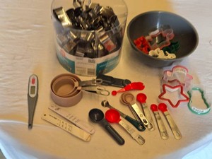 Baking Utensils and Cookie Cutters Set including Measuring Cups, Measuring Spoons, Metal and Plastic Cookie Cutters