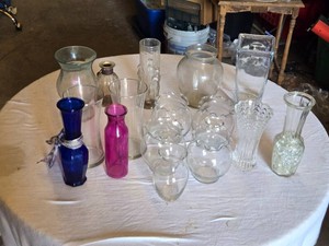 Lot of Various Glass Vases and Decorative Items