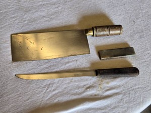 Dexter Cleaver and Boning Knife with Sharpener