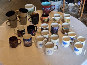 Lot of Various Decorative Mugs and Souvenir Cups