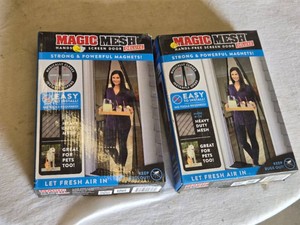 Lot of 2 Magic Mesh Deluxe Hands-Free Screen Door