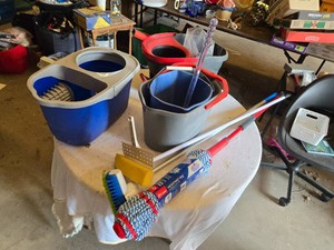 Libman and O-Cedar Mop Buckets with Cleaning Tools