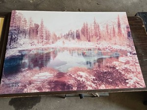 Altai Lake Canvas Art - Winter Scene Landscape 30x44.5