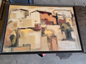Abstract Landscape Painting in Black Frame 30x42