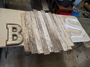 Large Rustic Wooden Panel and Decorative
