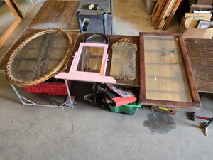 Mirrors including Oval Ornate Gold Mirror, Rectangular Wood Frame Mirror, and Decorative Mirrors