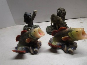 Bear & Wolf Figures, Fish Candles